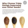 Pride Of India - Triple Omega Superseed Mix - Protein, Fiber, Calcium, Iron, Omega-3, Omega-6, Thiamin Rich Superfood w/Chia Flax & Sesame Seeds,