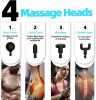 Mini Massage Gun Small Pocket Size Portable Compact Percussion Massager for Travel Gym, 4 Heads 4 Speed